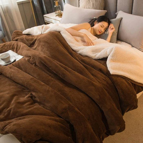 Heated Anti - Pilling Wool Throw Blanket Winter Cozy - Reposea - Sleep Galleria