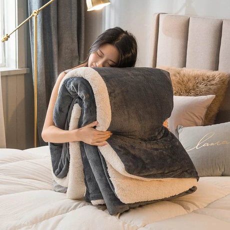 Heated Anti - Pilling Wool Throw Blanket Winter Cozy - Reposea - Sleep Galleria