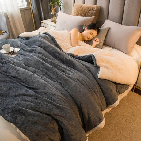 Heated Anti - Pilling Wool Throw Blanket Winter Cozy - Reposea - Sleep Galleria