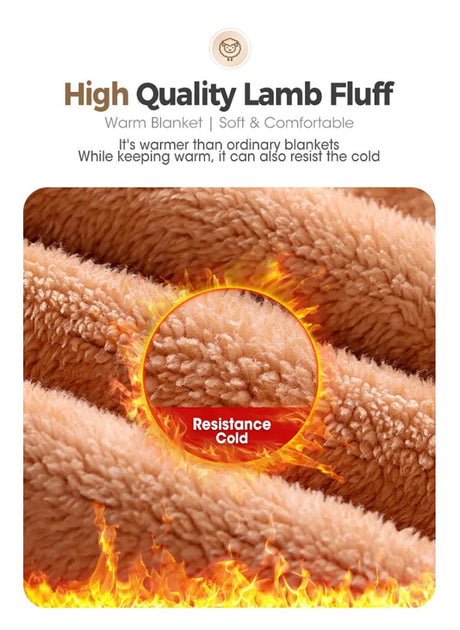 Heated Anti - Pilling Wool Throw Blanket Winter Cozy - Reposea - Sleep Galleria