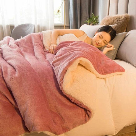 Heated Anti - Pilling Wool Throw Blanket Winter Cozy - Reposea - Sleep Galleria