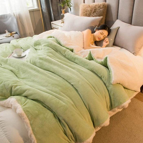 Heated Anti - Pilling Wool Throw Blanket Winter Cozy - Reposea - Sleep Galleria