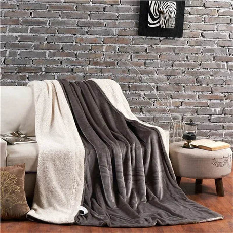 Heated Anti - Pilling Wool Throw Blanket Winter Cozy - Reposea - Sleep Galleria