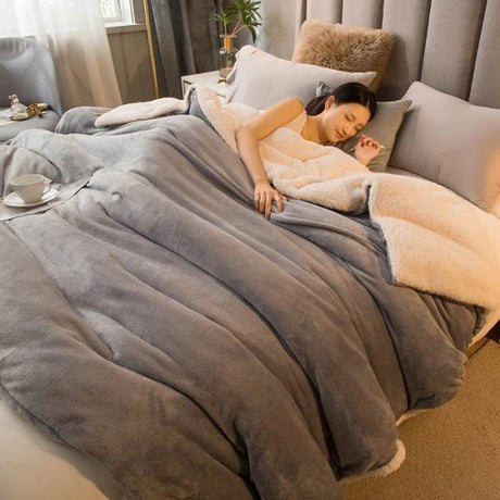 Heated Anti - Pilling Wool Throw Blanket Winter Cozy - Reposea - Sleep Galleria