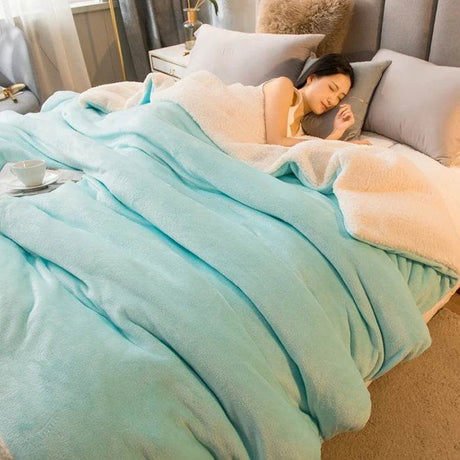 Heated Anti - Pilling Wool Throw Blanket Winter Cozy - Reposea - Sleep Galleria