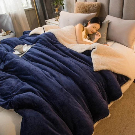 Heated Anti - Pilling Wool Throw Blanket Winter Cozy - Reposea - Sleep Galleria