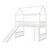 Solid Wood Twin Loft Bed With Slide And Playhouse Design - Sleep Galleria