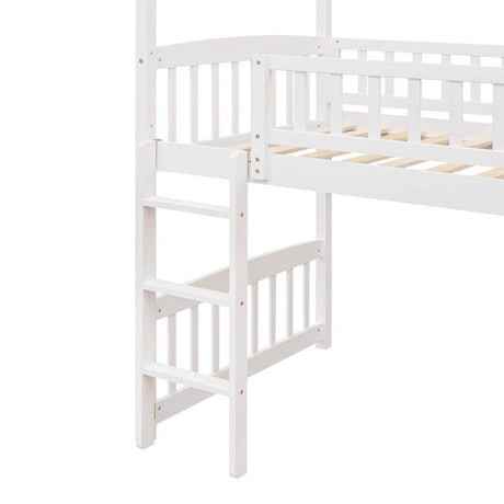 Solid Wood Twin Loft Bed With Slide And Playhouse Design - Reposea - Sleep Galleria