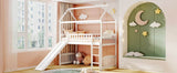 Solid Wood Twin Loft Bed With Slide And Playhouse Design - Sleep Galleria