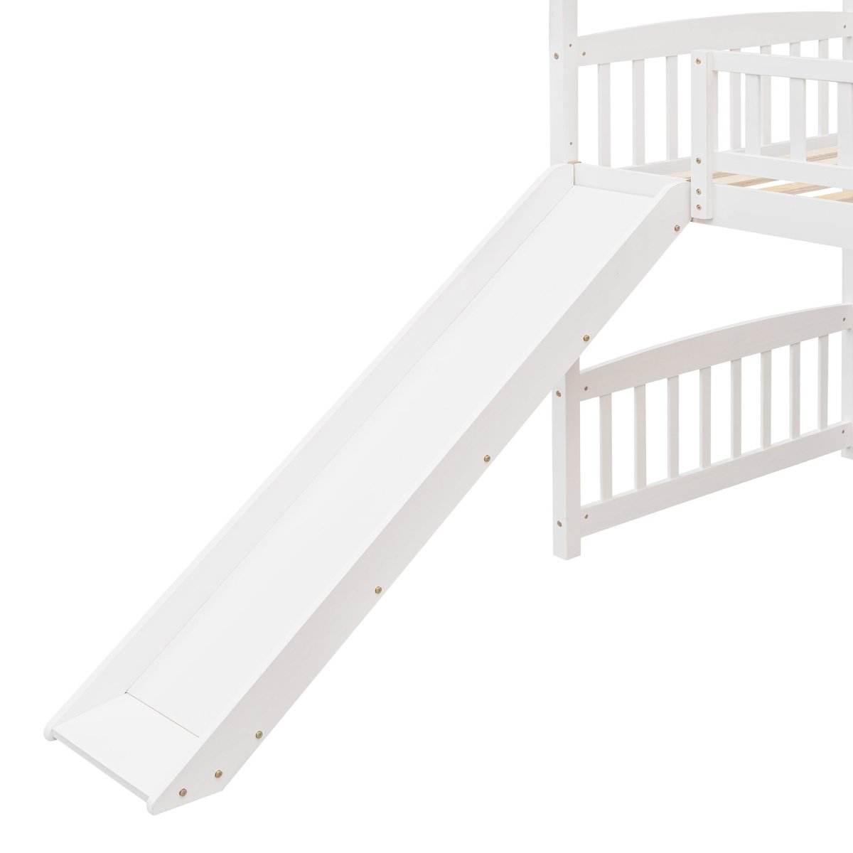 Solid Wood Twin Loft Bed With Slide And Playhouse Design - Sleep Galleria