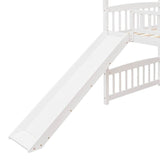 Solid Wood Twin Loft Bed With Slide And Playhouse Design - Sleep Galleria