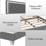 3-Piece Upholstered Platform Bed Frame With LED Lights - Sleep Galleria