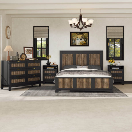4 - Piece Farmhouse Platform Bed Set With Storage - Restalyn - Sleep Galleria