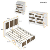 4-Piece White Farmhouse Platform Bed Set With Storage - Sleep Galleria