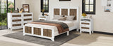 4-Piece White Farmhouse Platform Bed Set With Storage - Sleep Galleria