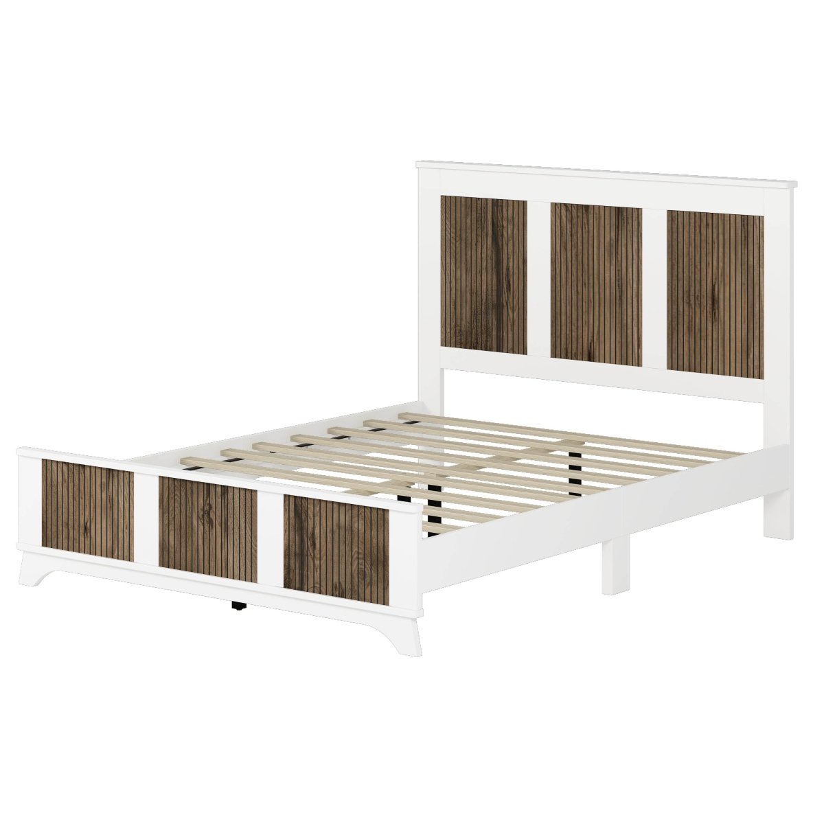 4-Piece White Farmhouse Platform Bed Set With Storage - Sleep Galleria