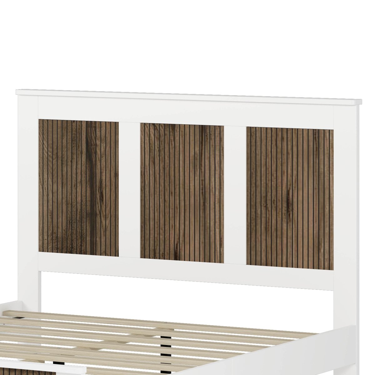 4-Piece White Farmhouse Platform Bed Set With Storage - Sleep Galleria