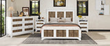 4-Piece White Farmhouse Platform Bed Set With Storage - Sleep Galleria