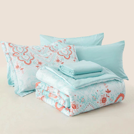 7 - Piece Extra Soft Microfiber Bohemian Comforter Set - Restalyn - Sleep Galleria