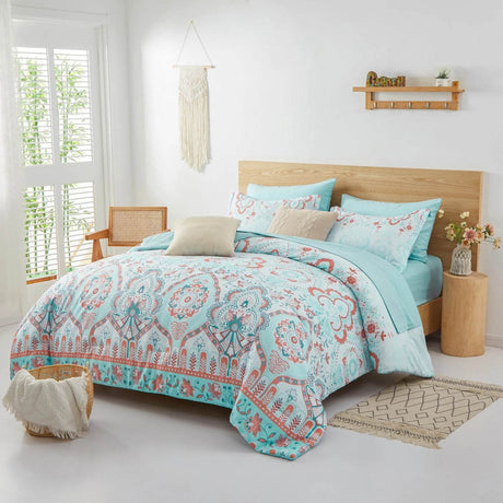 7 - Piece Extra Soft Microfiber Bohemian Comforter Set - Restalyn - Sleep Galleria