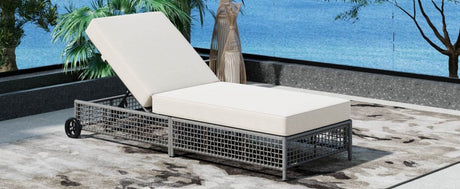 Adjustable 5 - Position Backrest Outdoor Rattan Lounge Chair - Restalyn - Sleep Galleria