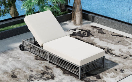 Adjustable 5 - Position Backrest Outdoor Rattan Lounge Chair - Restalyn - Sleep Galleria