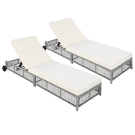 Adjustable 5 - Position Backrest Outdoor Rattan Lounge Chair - Restalyn - Sleep Galleria