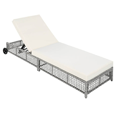 Adjustable 5 - Position Backrest Outdoor Rattan Lounge Chair - Restalyn - Sleep Galleria