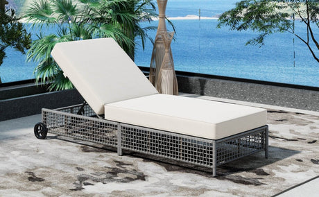Adjustable 5 - Position Backrest Outdoor Rattan Lounge Chair - Restalyn - Sleep Galleria