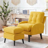 Adjustable Backrest Chenille Fabric Accent Chair With Ottoman - Restalyn - Sleep Galleria