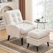 Adjustable Backrest Chenille Fabric Accent Chair With Ottoman - Restalyn - Sleep Galleria