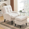 Adjustable Backrest Chenille Fabric Accent Chair With Ottoman - Sleep Galleria