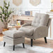 Adjustable Backrest Chenille Fabric Accent Chair With Ottoman - Restalyn - Sleep Galleria