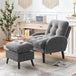 Adjustable Backrest Chenille Fabric Accent Chair With Ottoman - Restalyn - Sleep Galleria