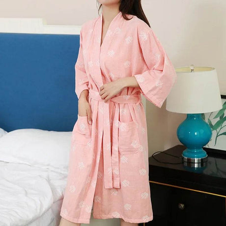 Breathable Cotton Half Sleeve Women’s Summer Robe - Sleep Galleria