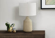 Contemporary Beige Concrete Table Lamp With Ivory Shade - Sleep Galleria