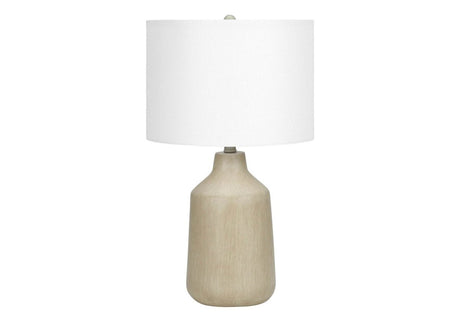 Contemporary Beige Concrete Table Lamp With Ivory Shade - Sleep Galleria