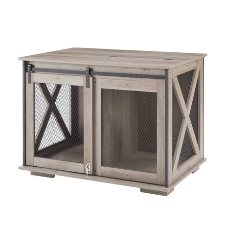 Farmhouse Wooden Dog Crate Furniture With Sliding Door - Sleep Galleria