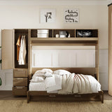 Full Size Antique Wood Murphy Bed With Storage - Sleep Galleria