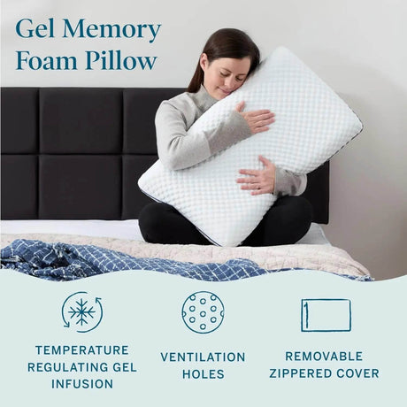 Gel - Infused Medium Plush Memory Foam Pillow - Restalyn - Sleep Galleria