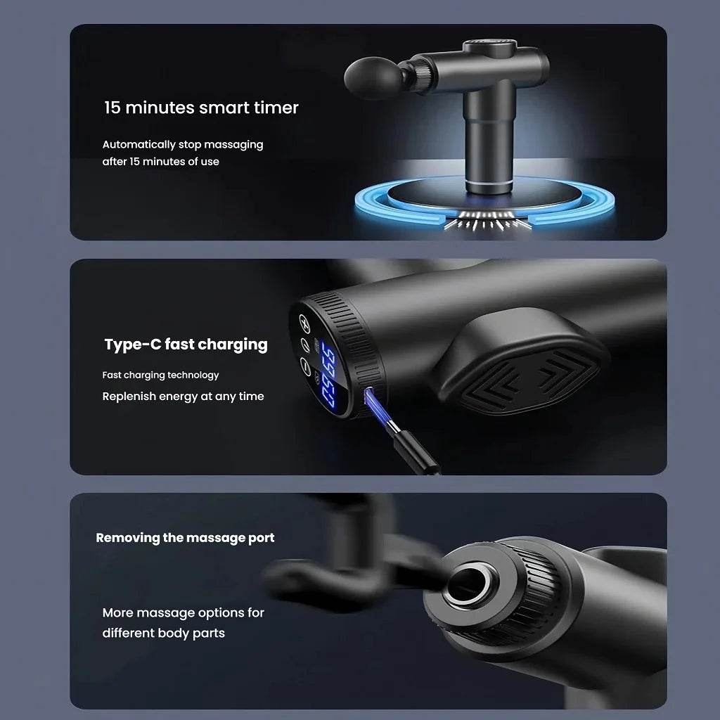 Massage Gun with LCD Touch Screen for Deep Muscle Recovery - Restalyn - Sleep Galleria