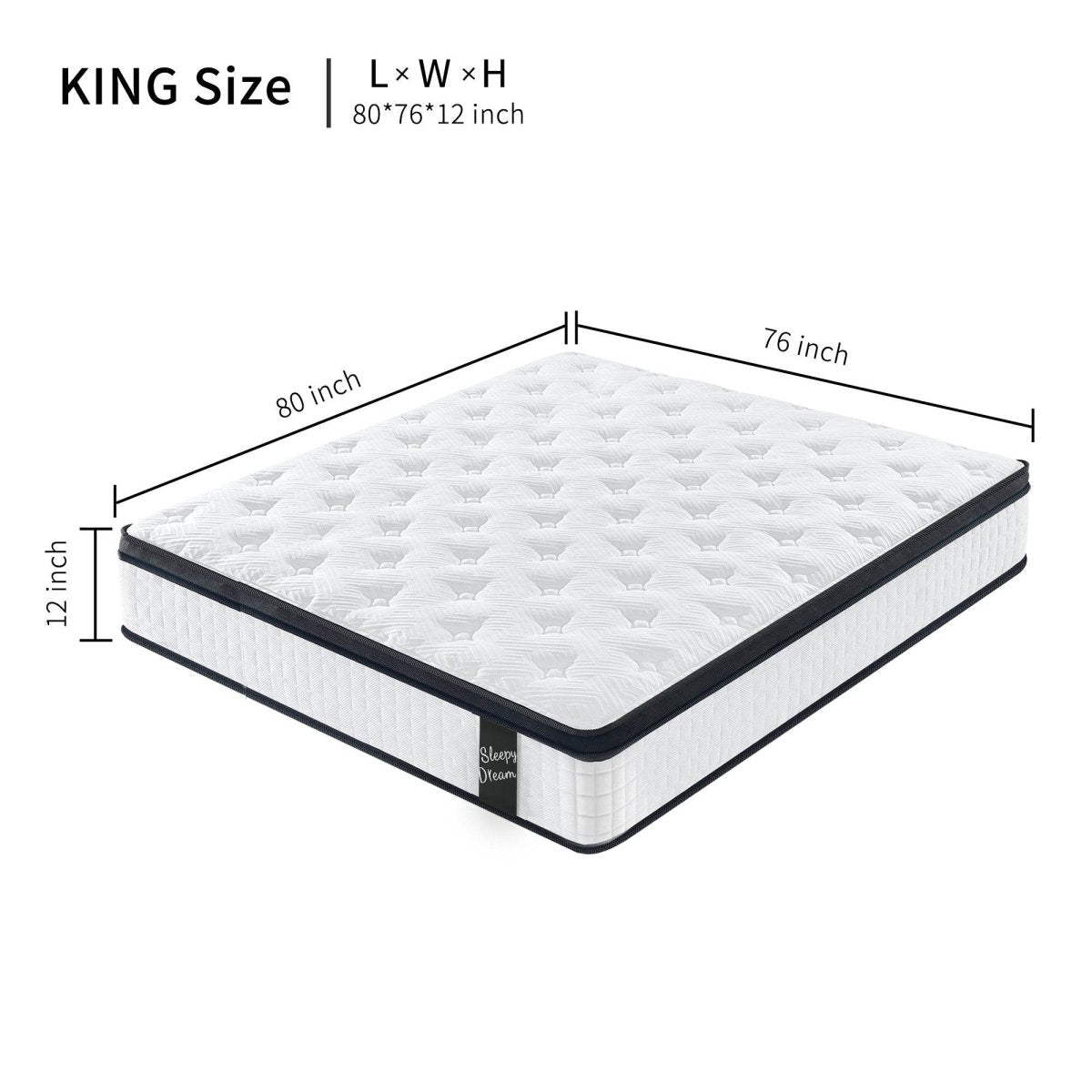 Medium Hybrid 12-Inch Memory Foam Pocket Spring Mattress - Sleep Galleria