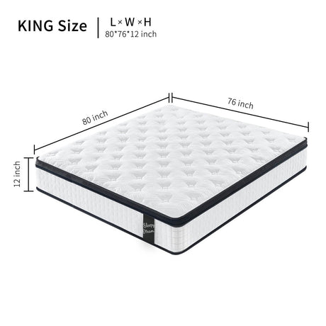 Medium Hybrid 12-Inch Memory Foam Pocket Spring Mattress - Sleep Galleria