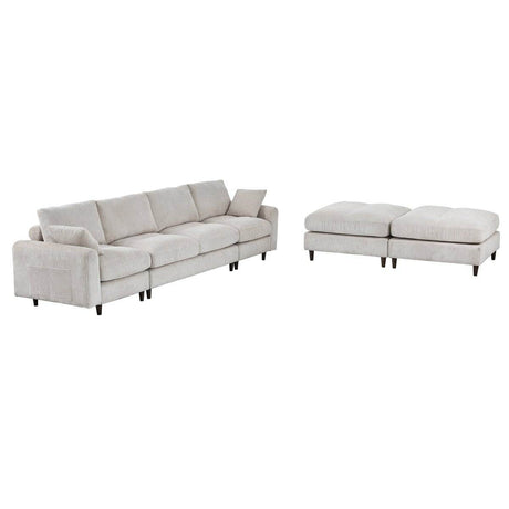 Mid - Century Modern Corduroy Modular Sectional Sofa - Restalyn - Sleep Galleria