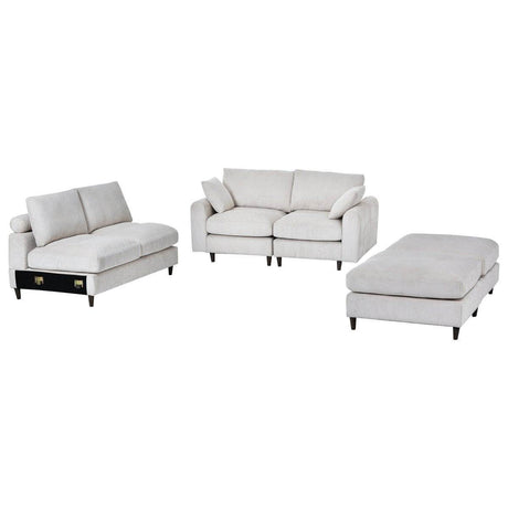 Mid - Century Modern Corduroy Modular Sectional Sofa - Restalyn - Sleep Galleria