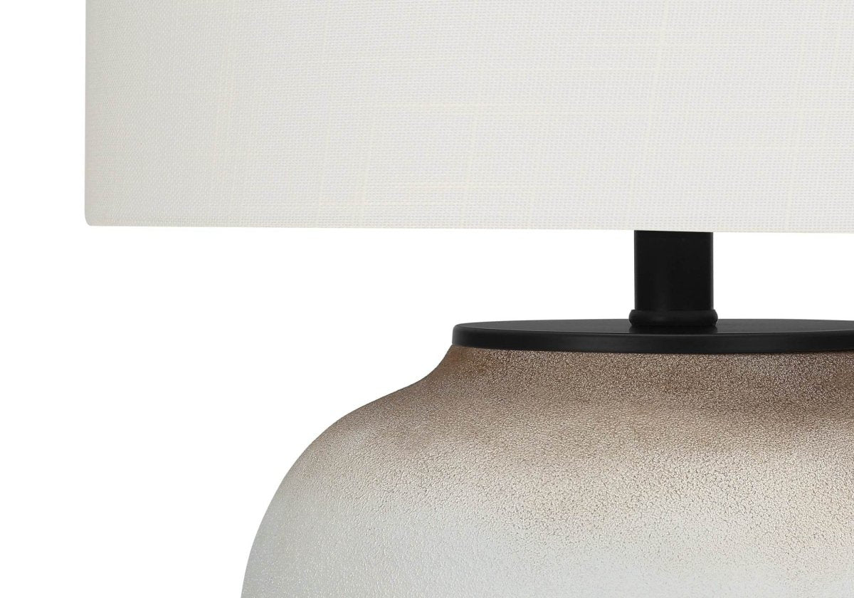 Modern Ceramic Table Lamp With Ivory Fabric Shade - Sleep Galleria