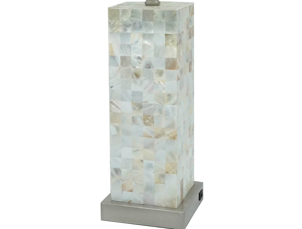 Modern Chrome Mosaic Pattern Table Lamp With Diffused Light - Restalyn - Sleep Galleria