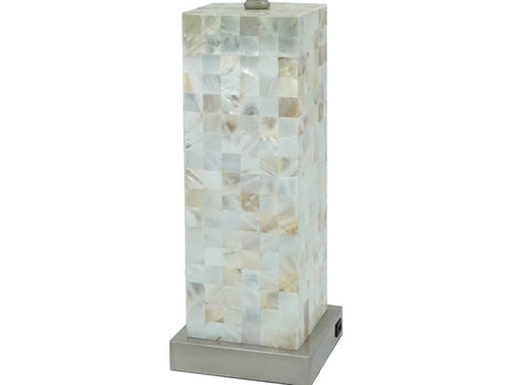 Modern Chrome Mosaic Pattern Table Lamp With Diffused Light - Restalyn - Sleep Galleria