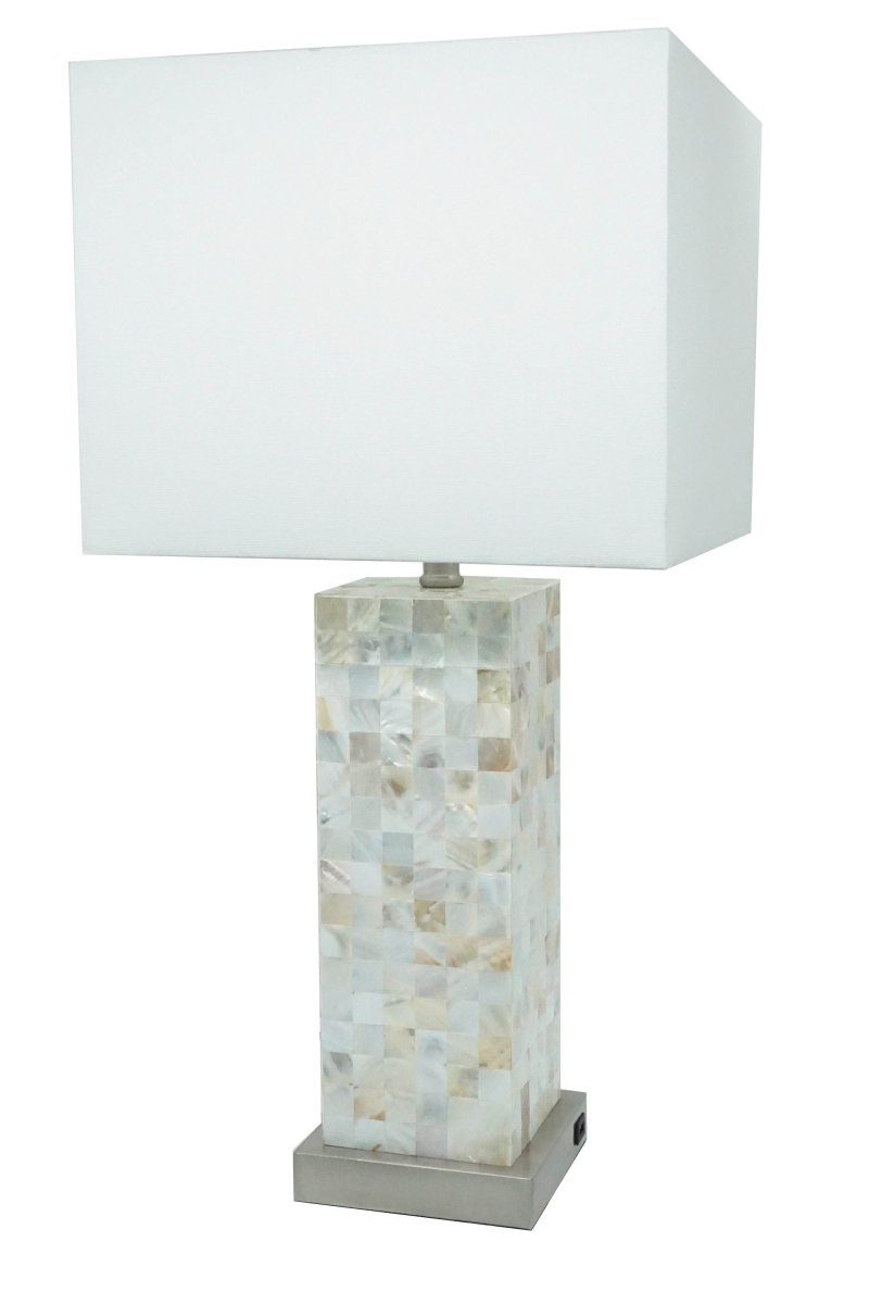 Modern Chrome Mosaic Pattern Table Lamp With Diffused Light - Restalyn - Sleep Galleria
