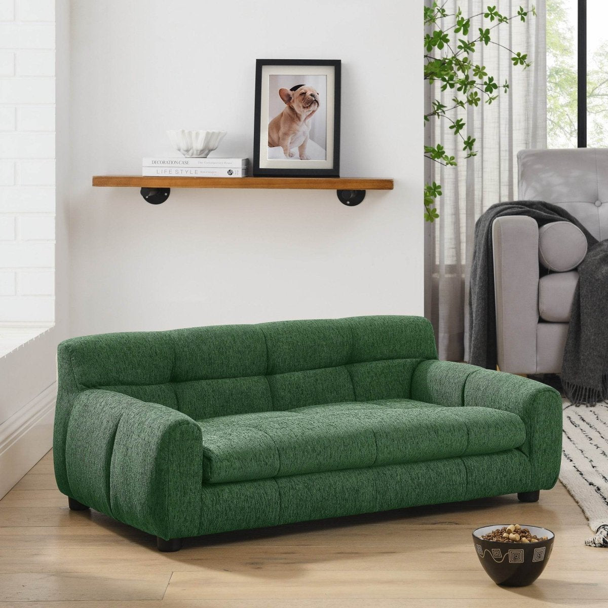 Modern Linen Upholstered Pet Sofa With Backrest - Sleep Galleria